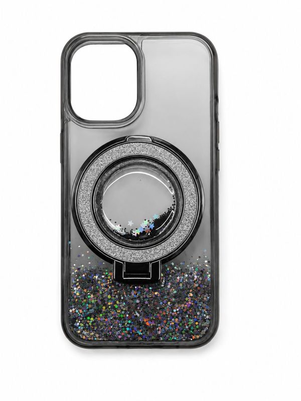Floating Glitter Kickstand Magsafe for Iphone 16 - Black