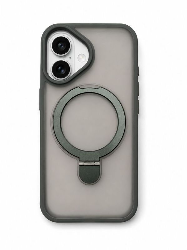 U3 Magnetic Kickstad Case + camera protector for iphone 16 -Grey