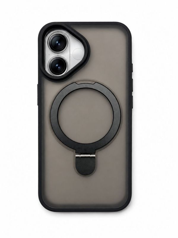U3 Magnetic Kickstad Case + camera protector for iphone 16 -Black