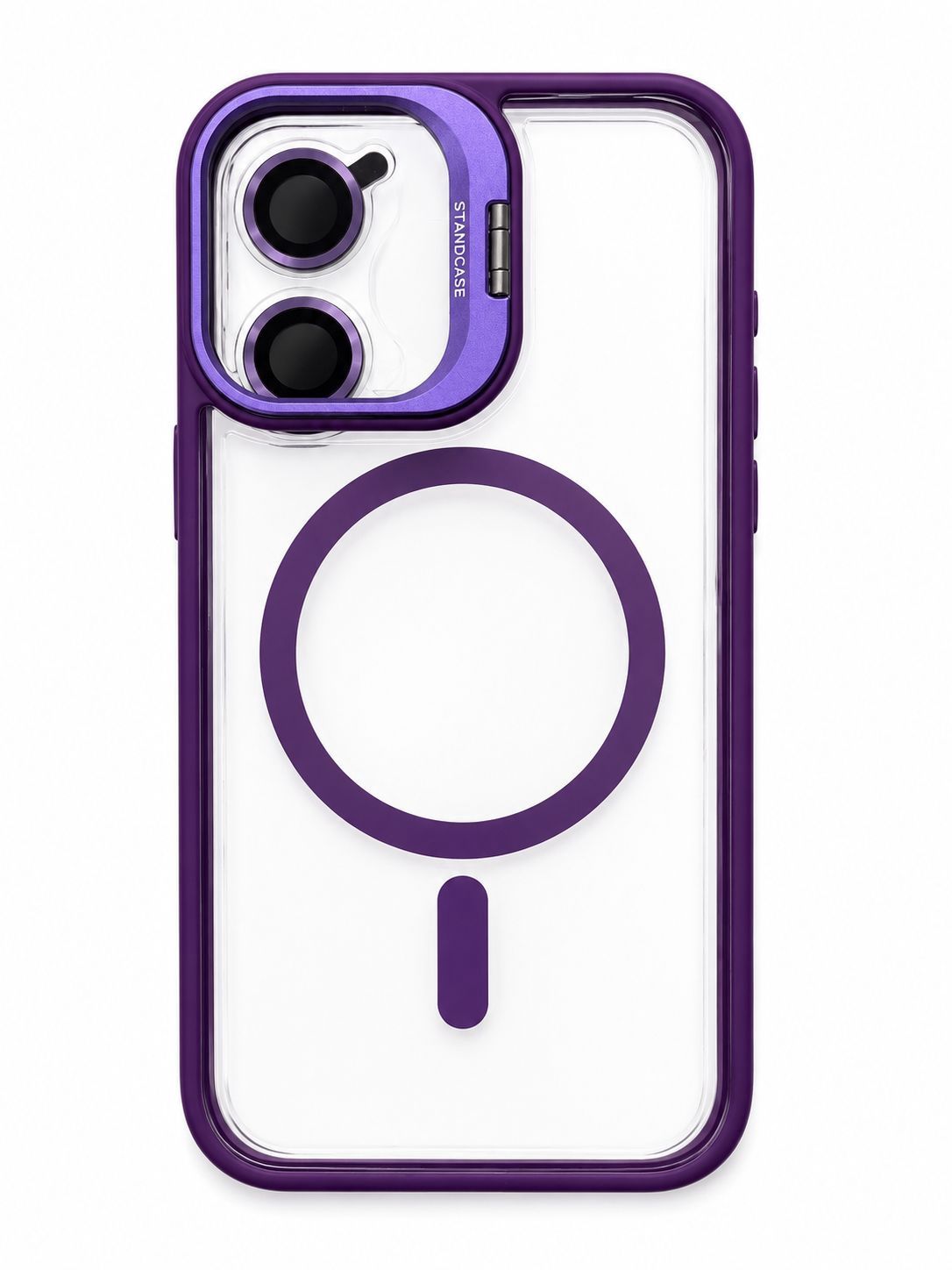 U1 Magnetic Case+Lens Stand ( without camera protector) for Iphone 16 - Purple