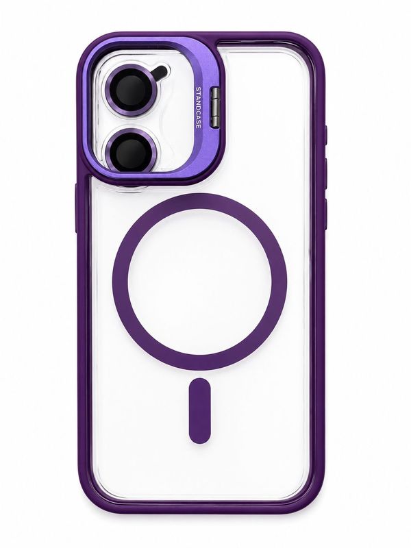 U1 Magnetic Case+Lens Stand ( without camera protector) for Iphone 16 - Purple