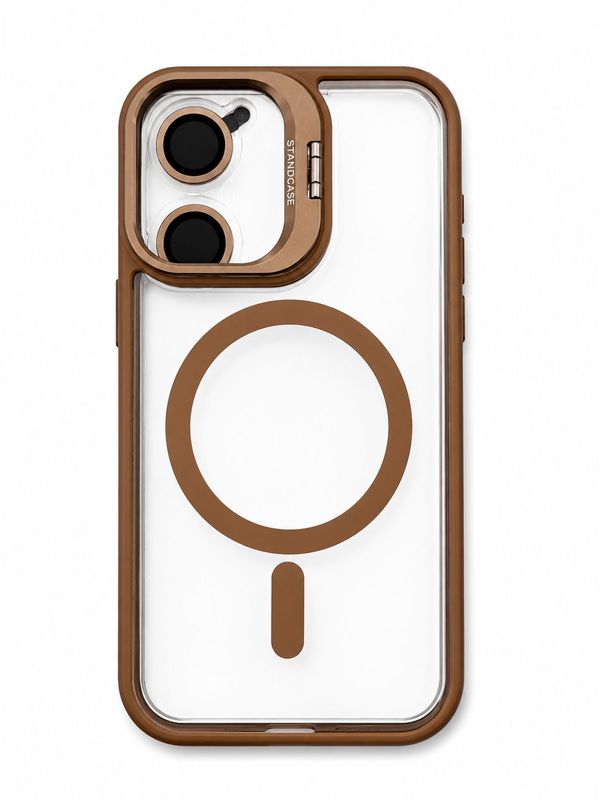 U1 Magnetic Case+Lens Stand ( without camera protector) for Iphone 16 - Rose Gold