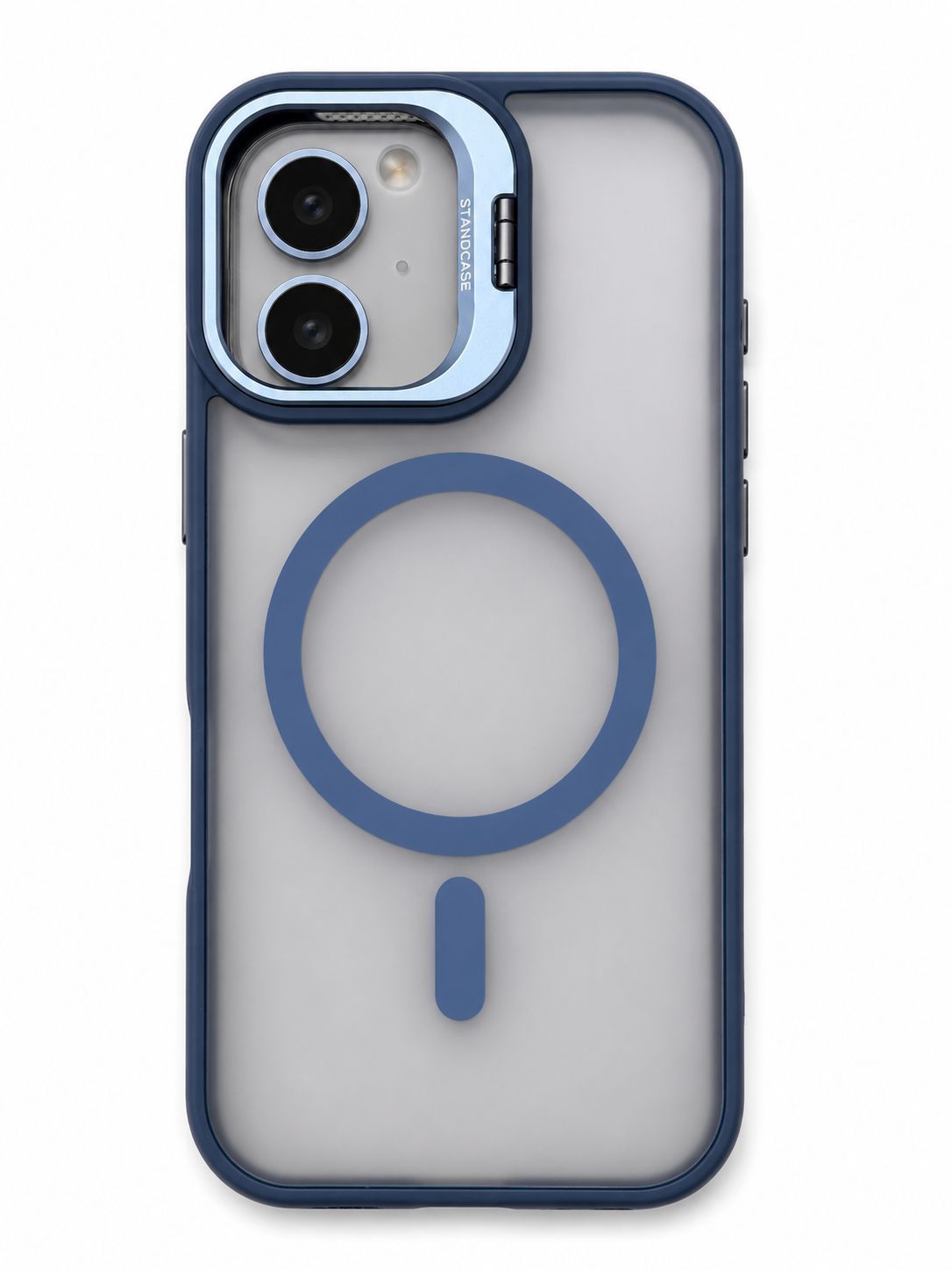 U2 Magnetic Case+lens stand + camera protector for Iphone 16 -Blue