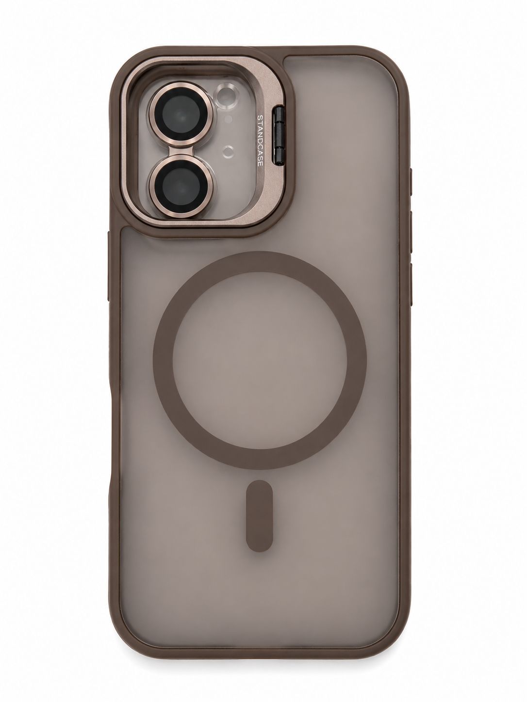 U2 Magnetic Case+lens stand + camera protector for Iphone 16 -Rose Gold