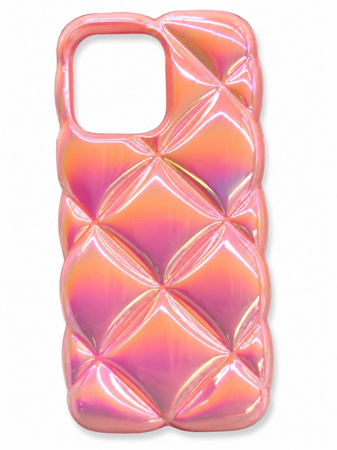 Electroplating IMD laser colorful diamond pattern case for Iphone 14 Pro Max - Pink