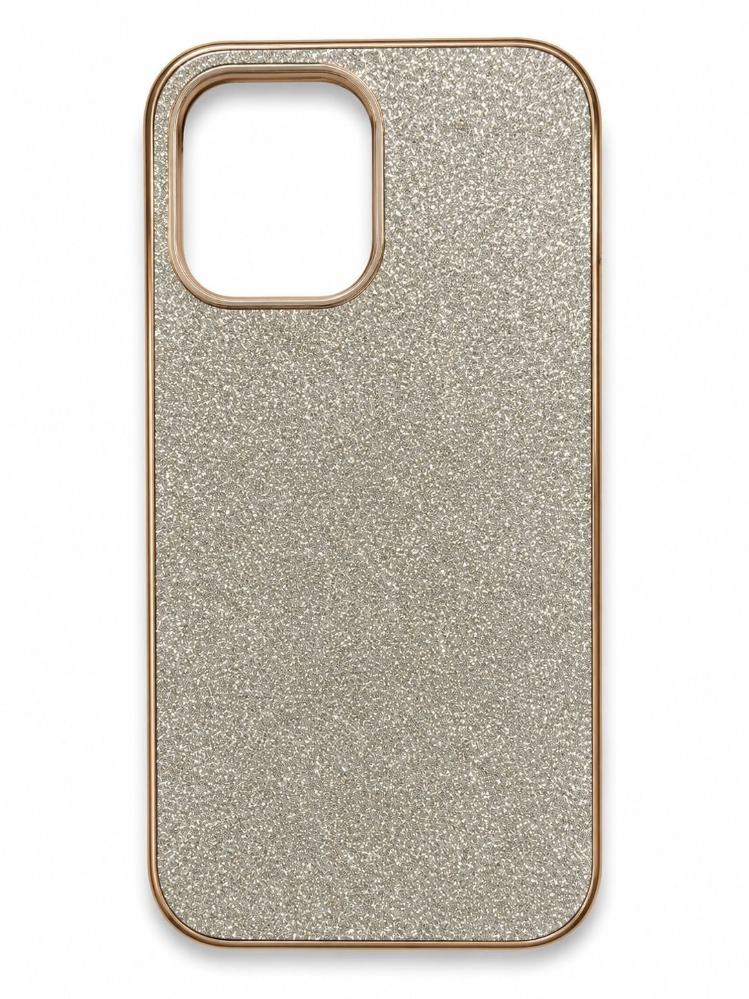 Glitter powder three in one mobile phone case for Iphone 14 Pro Max - Gold
