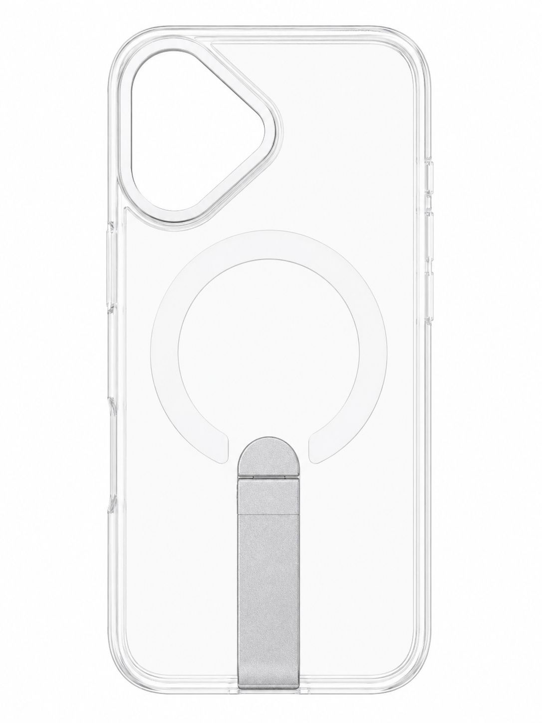 Xing Yao Magsafe Kickstand Case for Iphone 16-Transparent with Silver Accent