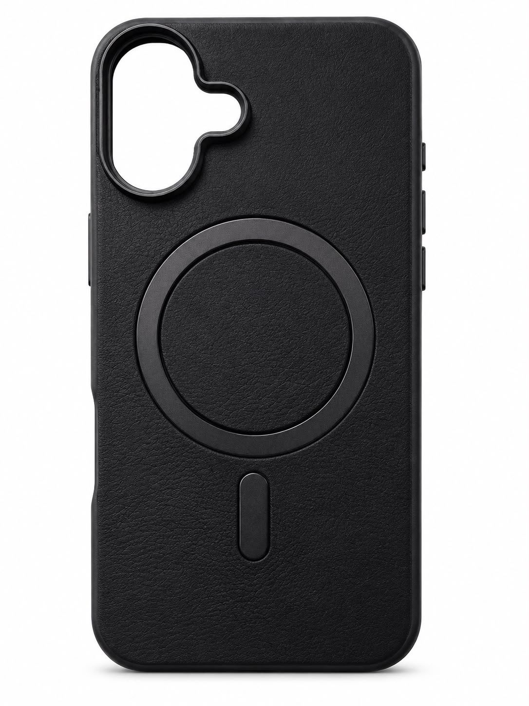 Premium Leather MagSafe Protective Phone Case for Iphone 17-Black