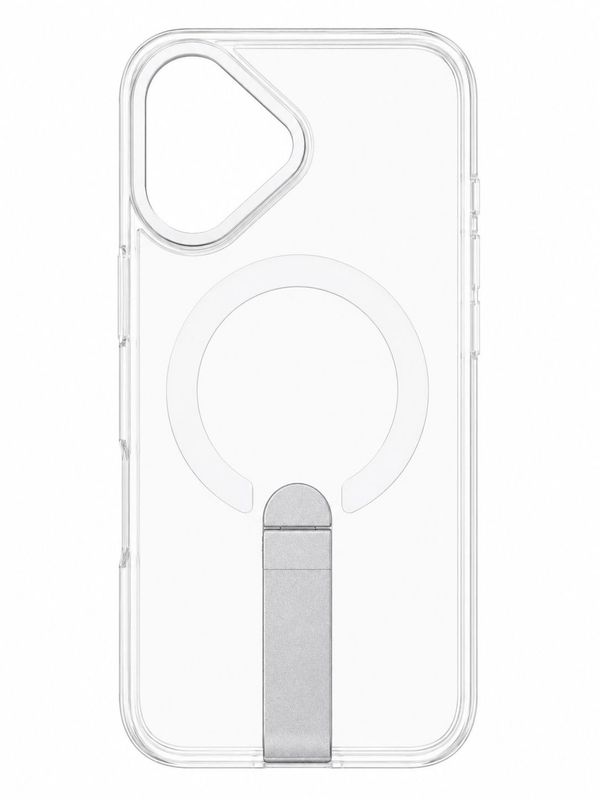 Xing Yao Magsafe Kickstand Case for Iphone 16 Plus-Transparent with Silver Accent