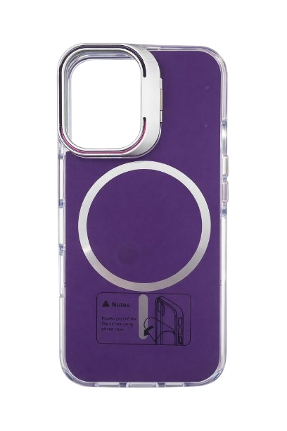 Macaron Magnetic Phone Case with Camera Kickstand for Iphone 16 Pro Max -Purple