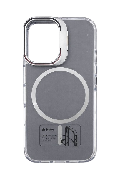 Macaron Magnetic Phone Case with Camera Kickstand for Iphone 16 Pro Max -Gray