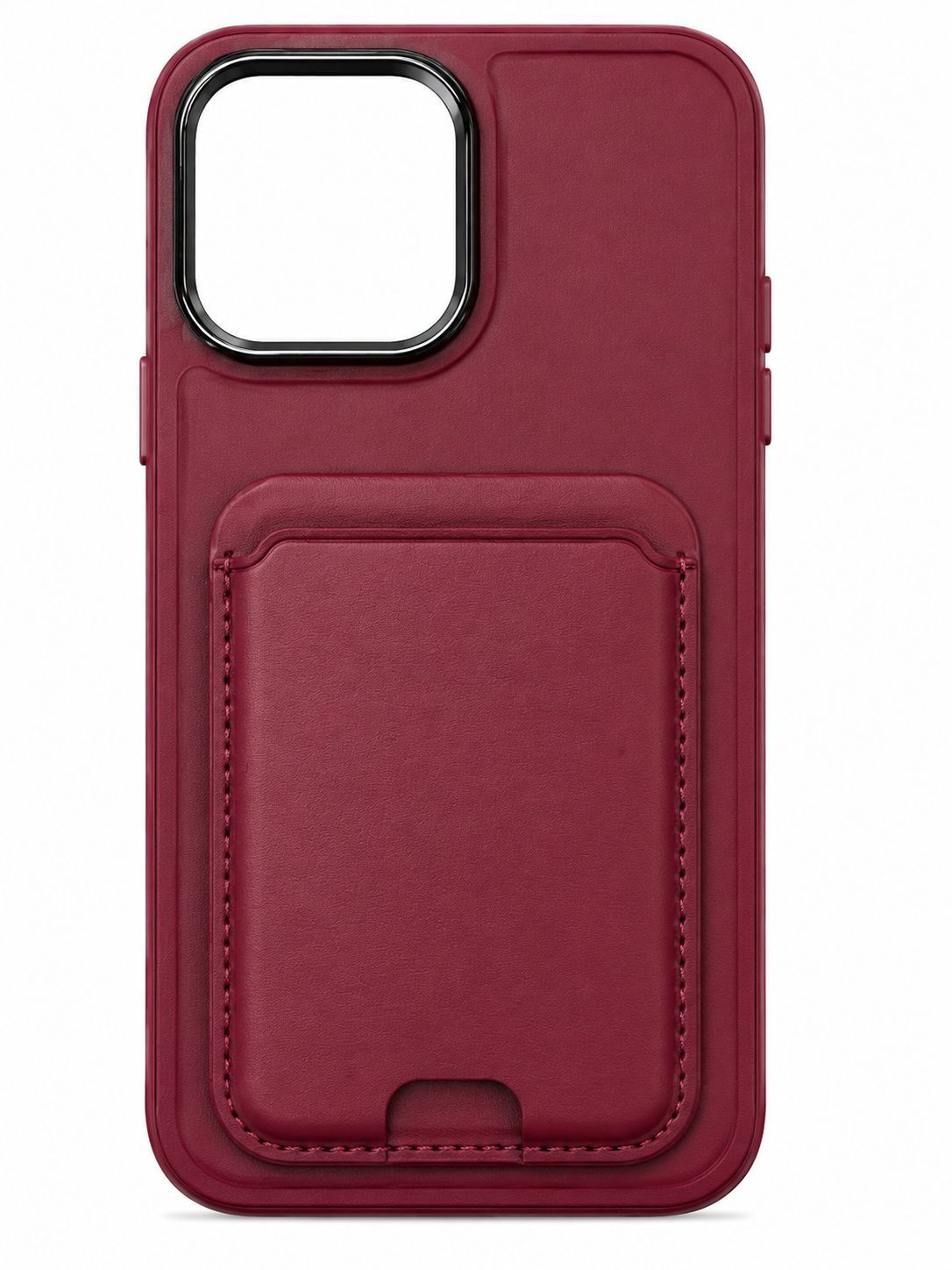HOSHANG SERIES LEATHER WALLET FOLDING BRACKET CASE for Iphone 14 Pro Max - Maroon