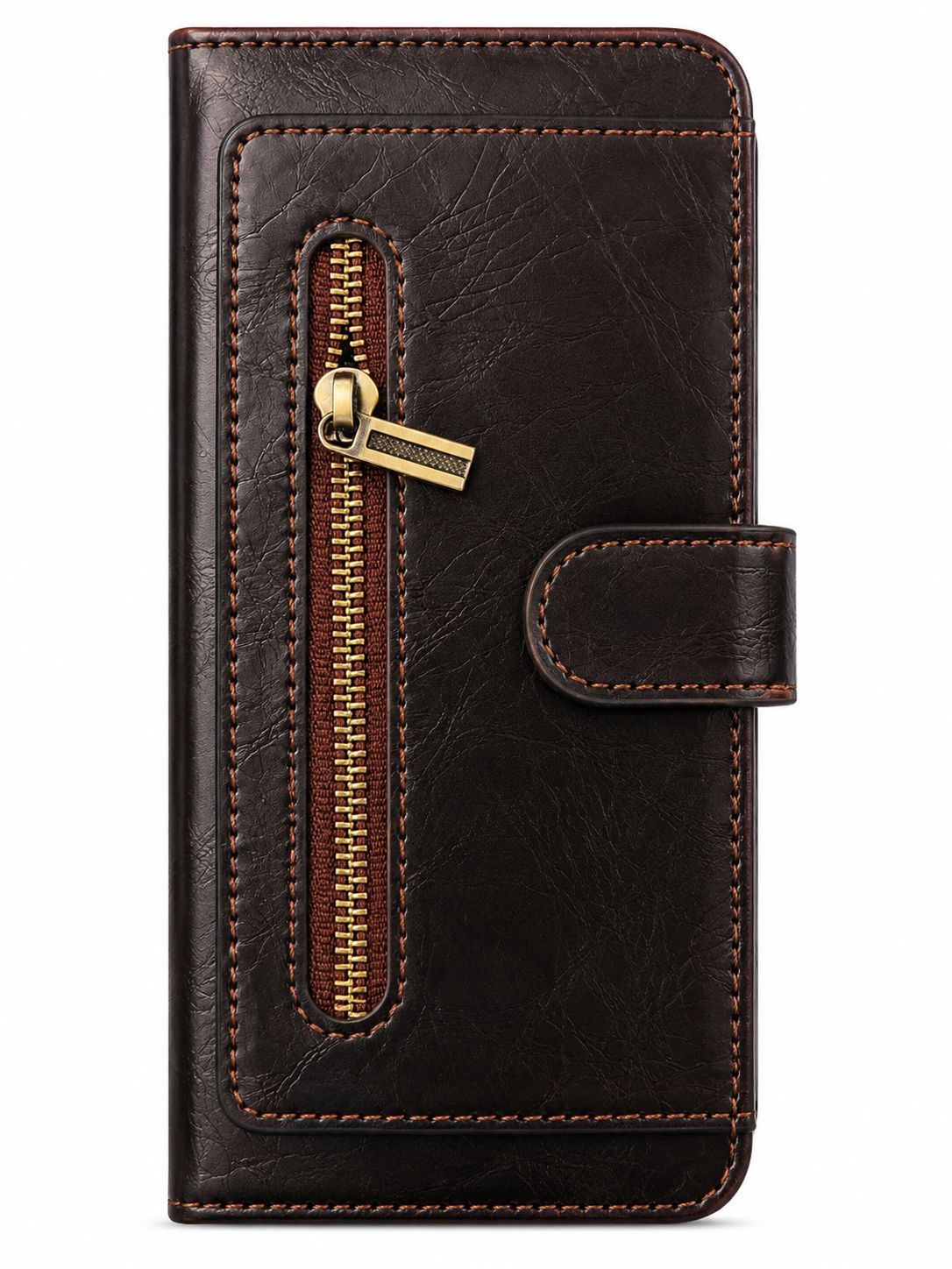 JDK Leather Wallet Case for Iphone 14 Pro Max - Brown