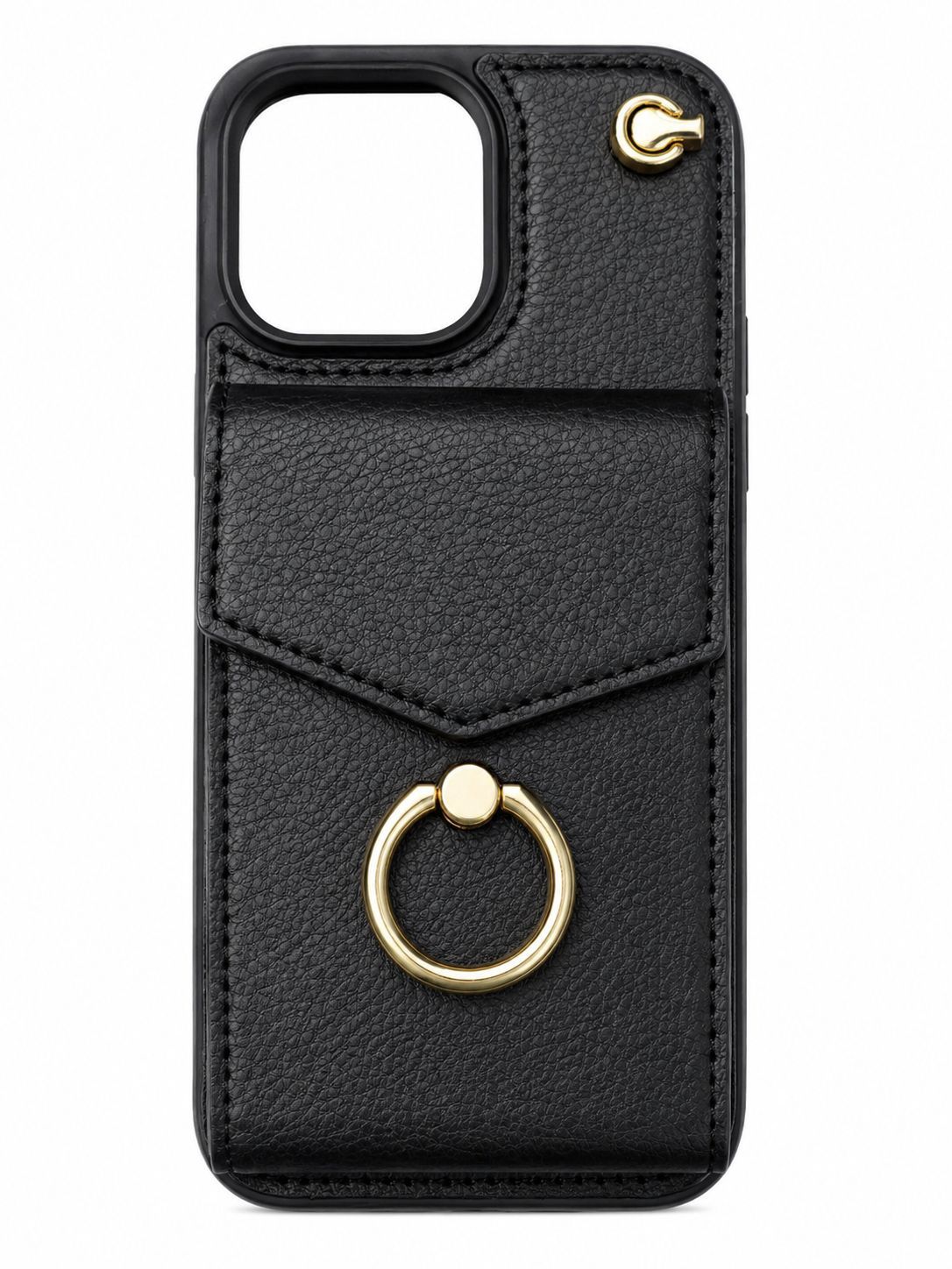 Multi Card Wallet Ring Case for Iphone 14 Pro Max -Black