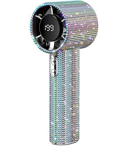 S5 diamond studded small fan -SilverWhite