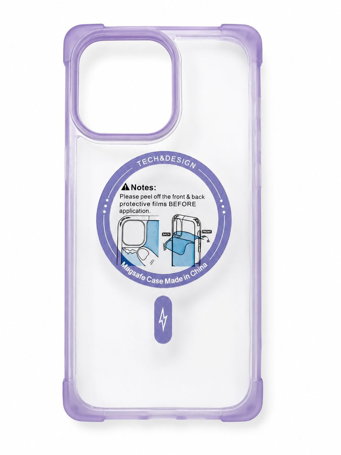 Four Corner Frosted Shell Magsafe for Iphone 14 Pro Max - Purple