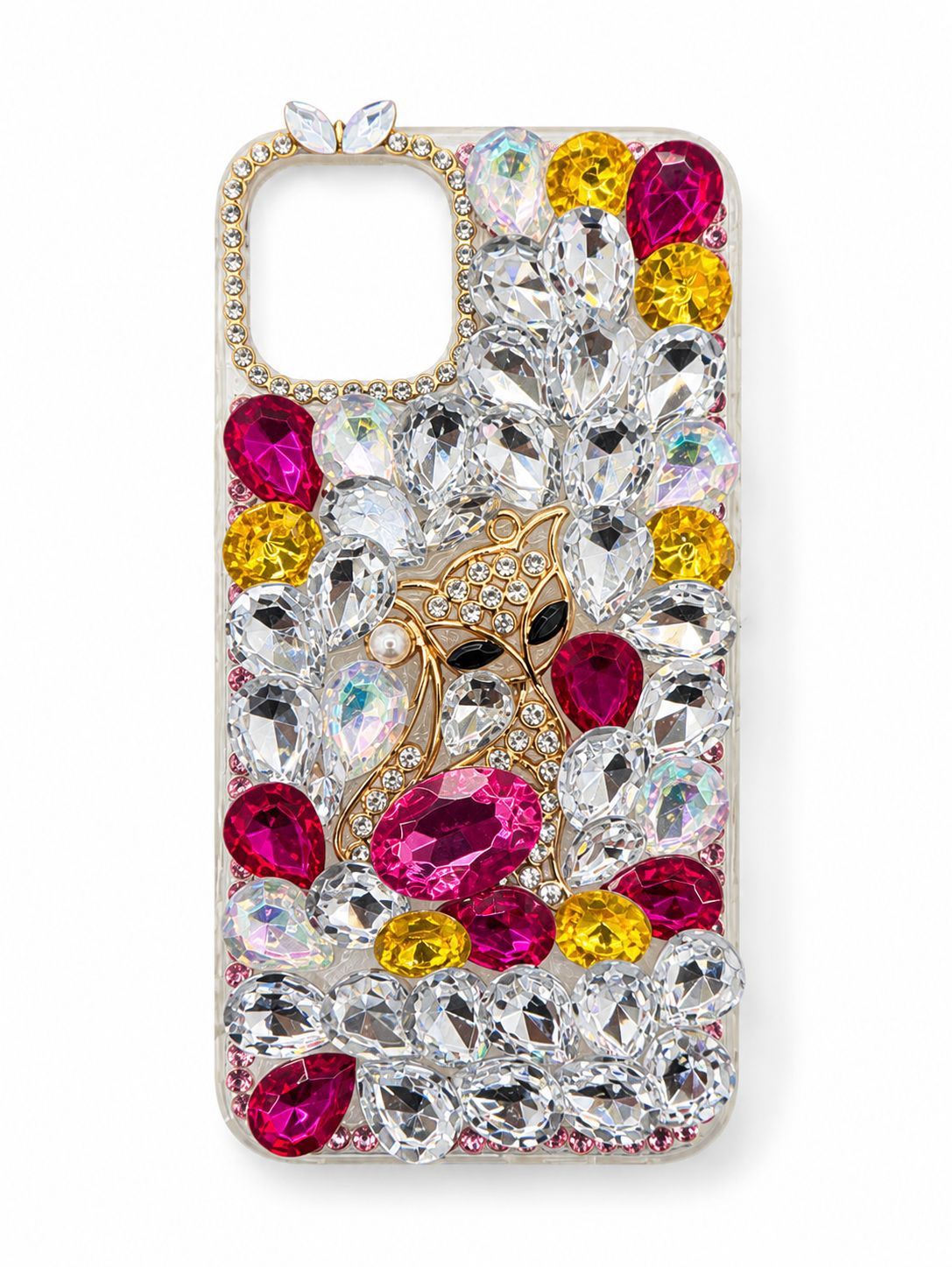 BIG DIAMOND CH BLING CASE For Iphone 13/14 - Pink /Silver