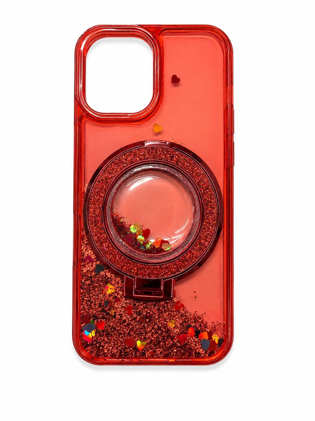 Floating Glitter Kickstand Magsafe for Iphone 16 - Red