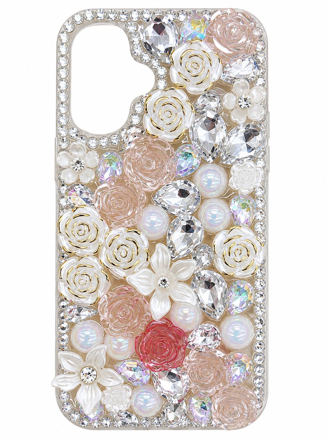 Plum blossom diamond case for Iphone 16 - Rose Gold