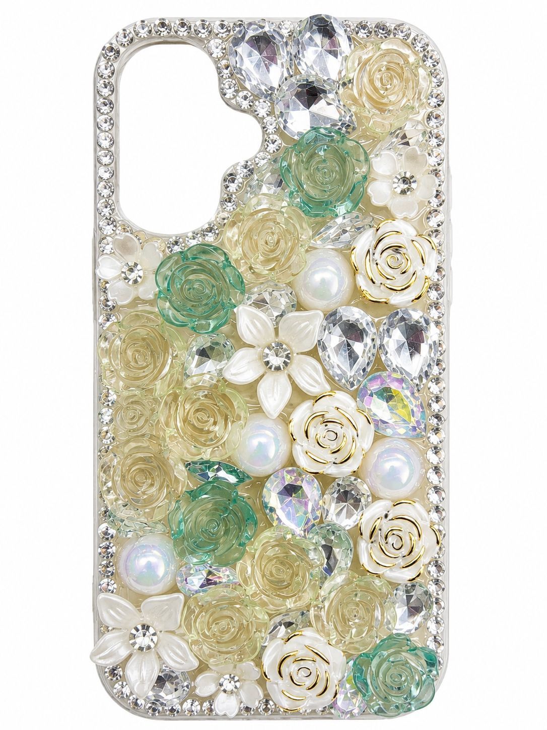 Plum blossom diamond case for Iphone 16 - Green