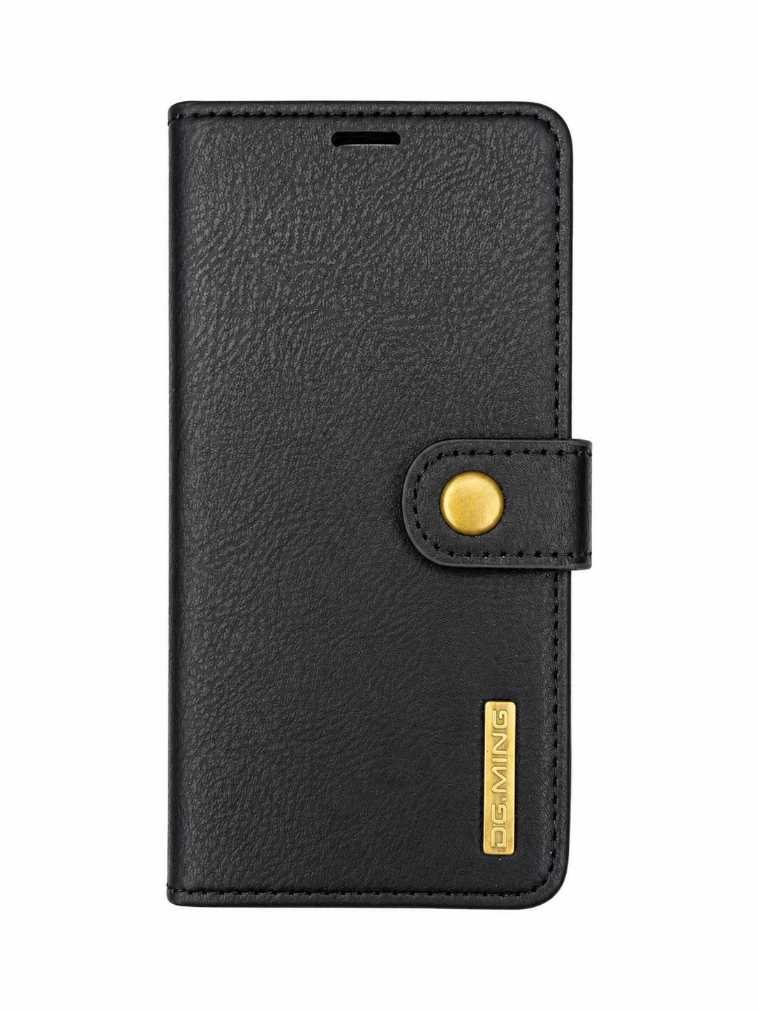 DG MING two-fold cowhide leather case for Iphone 16 - Black