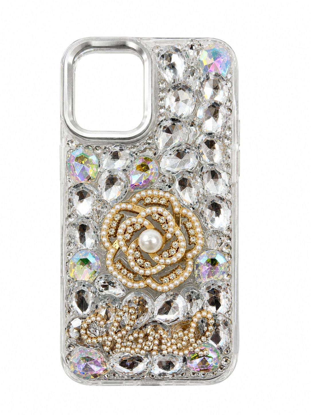 Pearl Rose Diamond for Iphone 16 - Silver