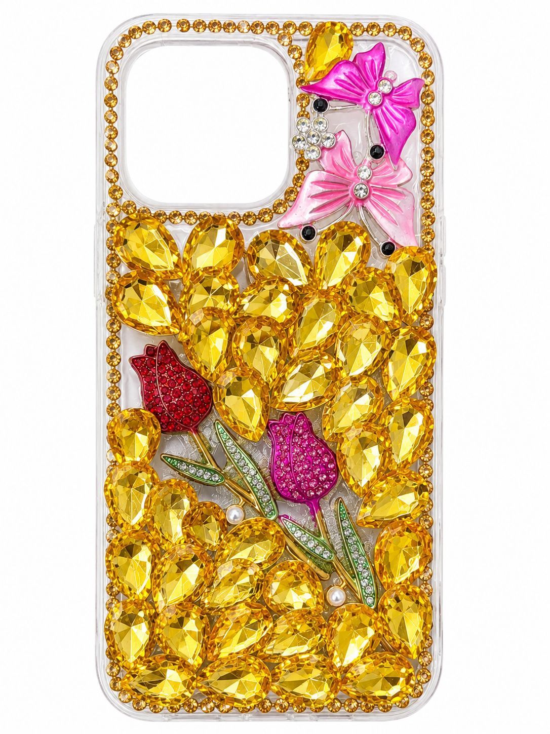 BIG DIAMOND CH BLING CASE For Iphone 14 Pro Max - Yellow