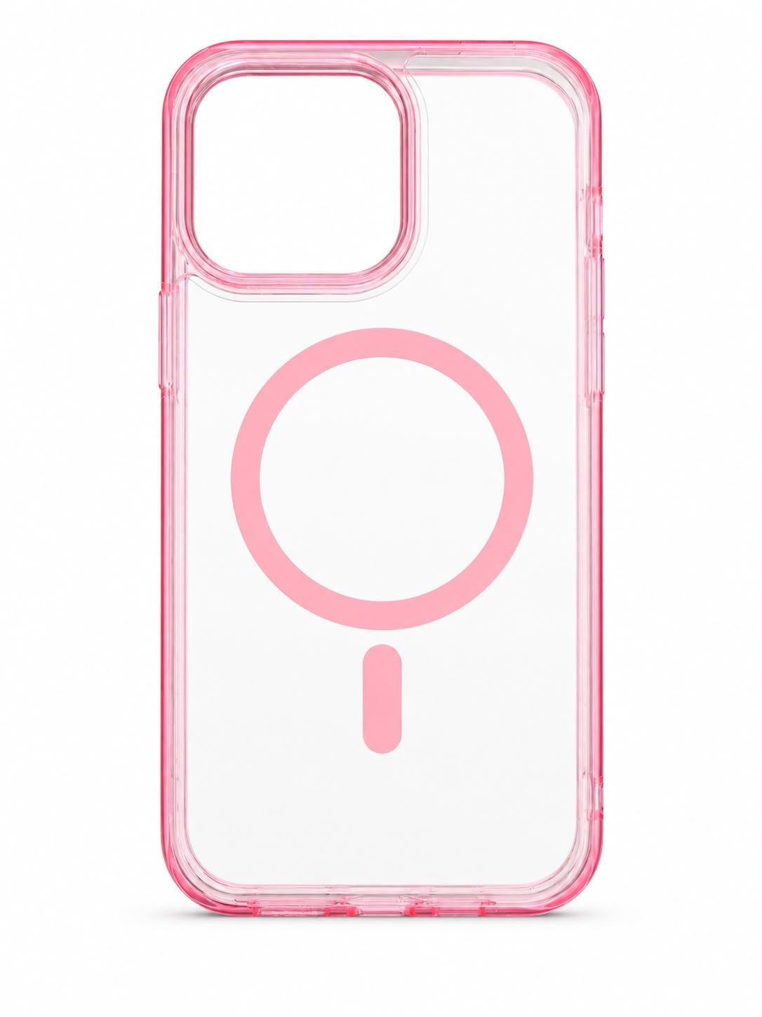 LY Clear Magsafe Case for Iphone 16 Pro Max- Pink Accent
