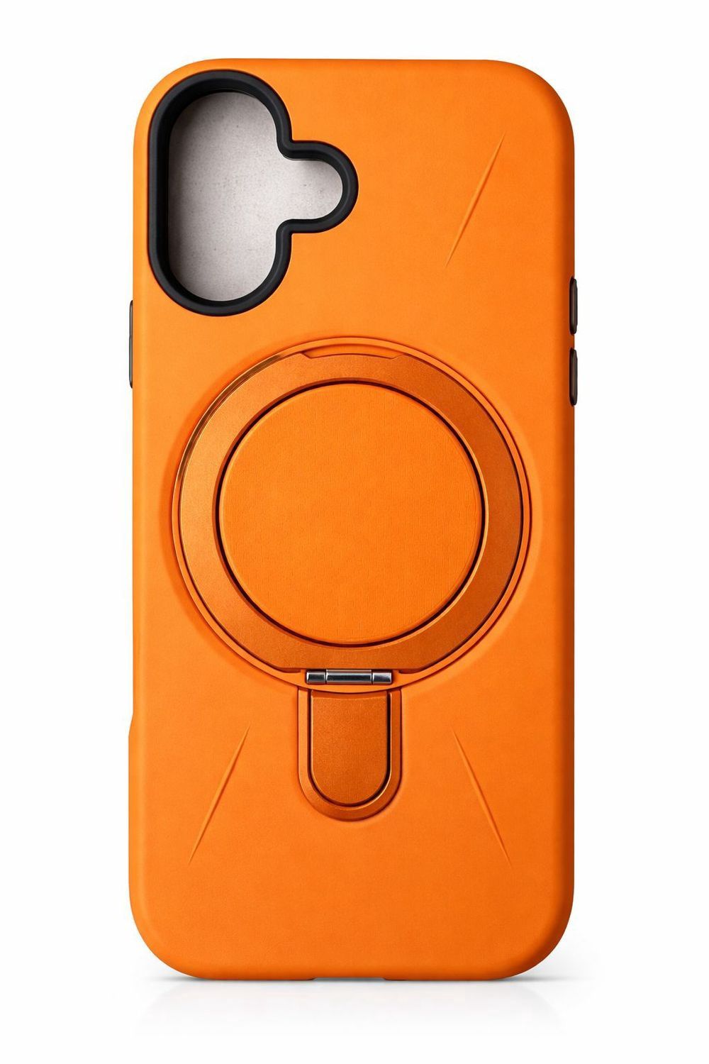 Premium Matte Magnetic  Kickstand TPU+PC  Case for Iphone 16 Pro Max-Orange
