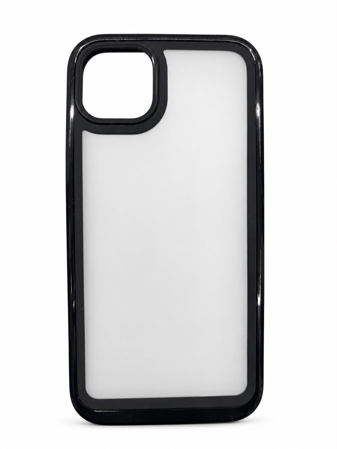 color bumper matt case for Iphone 15/14 Plus- Black/ Black