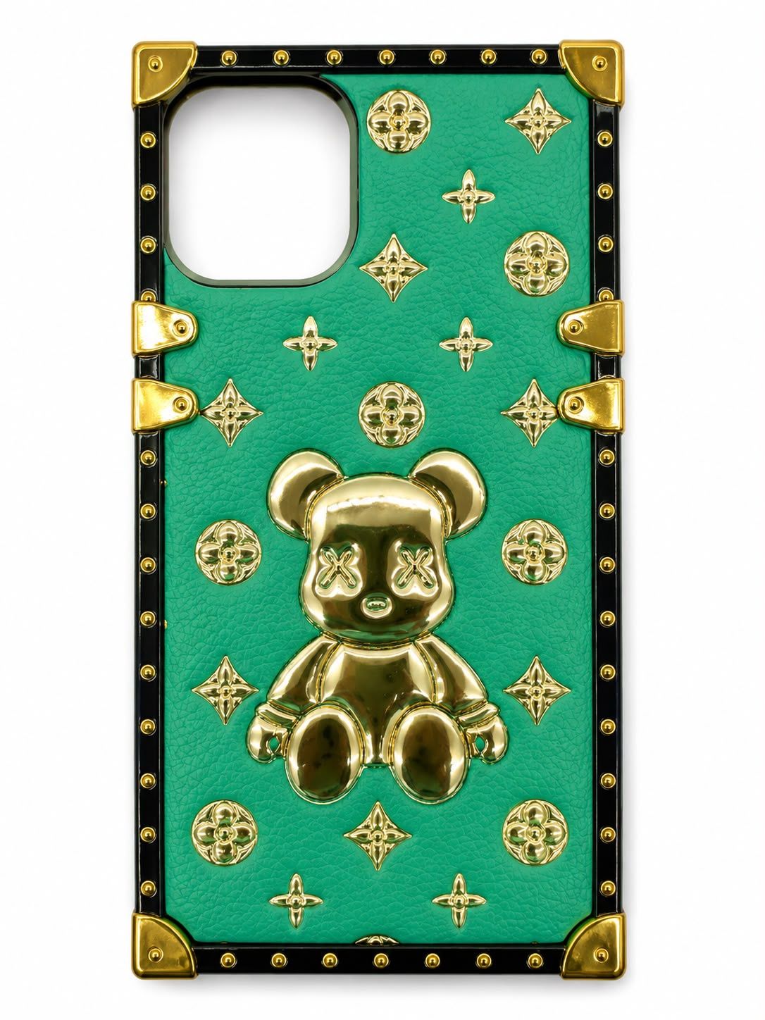 LEATHER BEAR CASE FOR IPHONE 15/14 Plus- Teal
