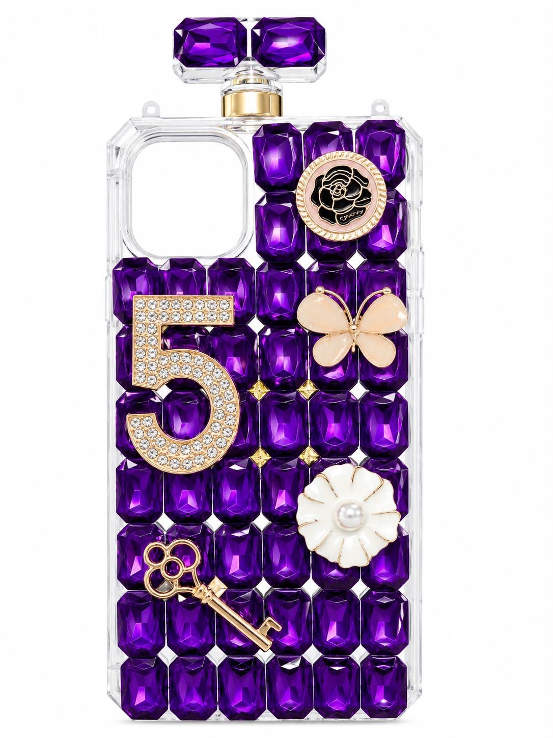 perfume bottle big diamond for iphone 15/14 Plus - Purple