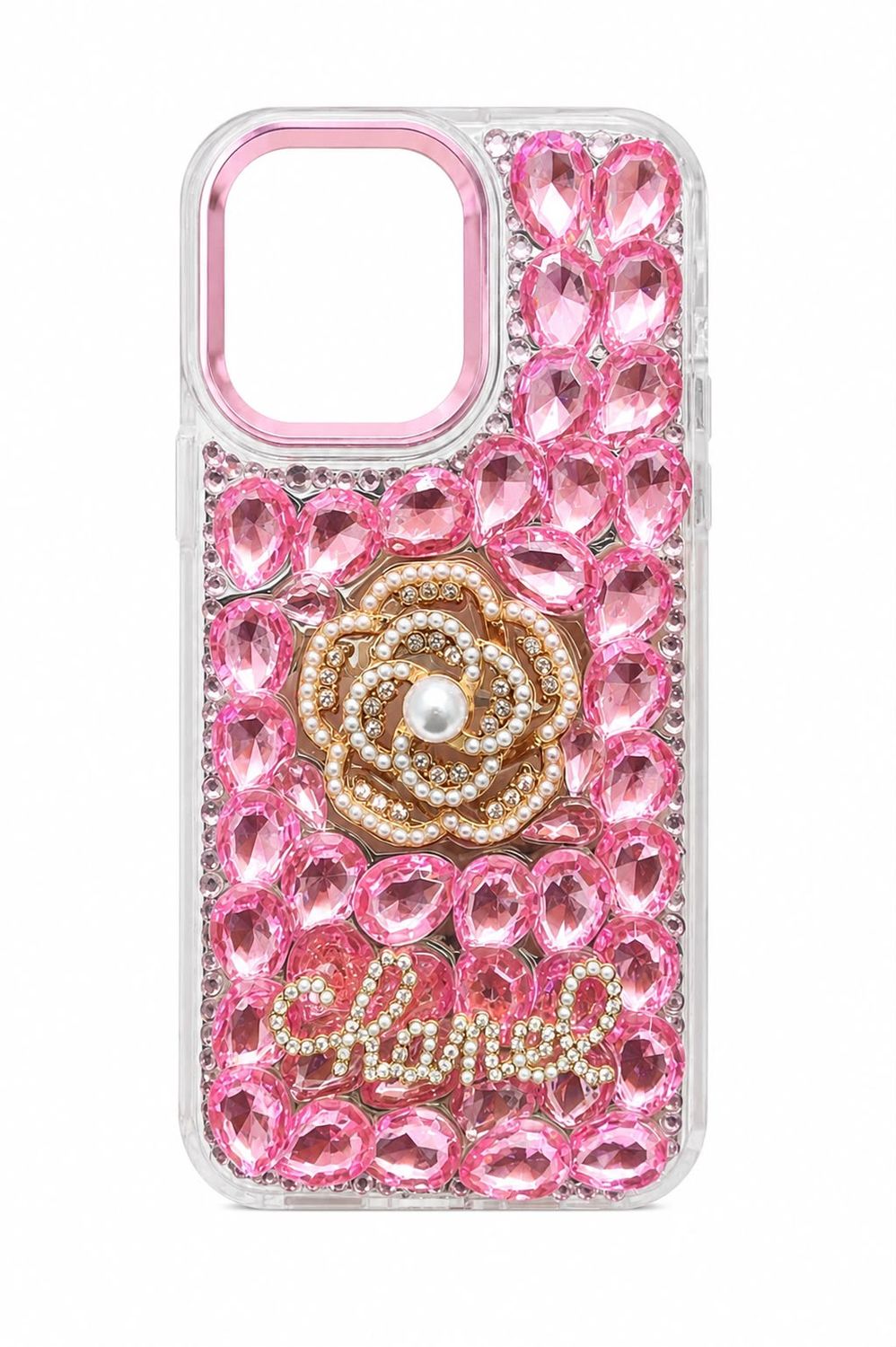 Pearl Rose Diamond Case Iphone 16 Pro Max- Pink