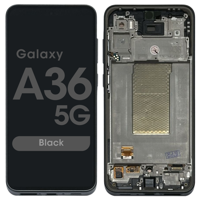Screen Assembly (With Frame) For SS A36 5G (A366 / 2025) (Soft) (Black)