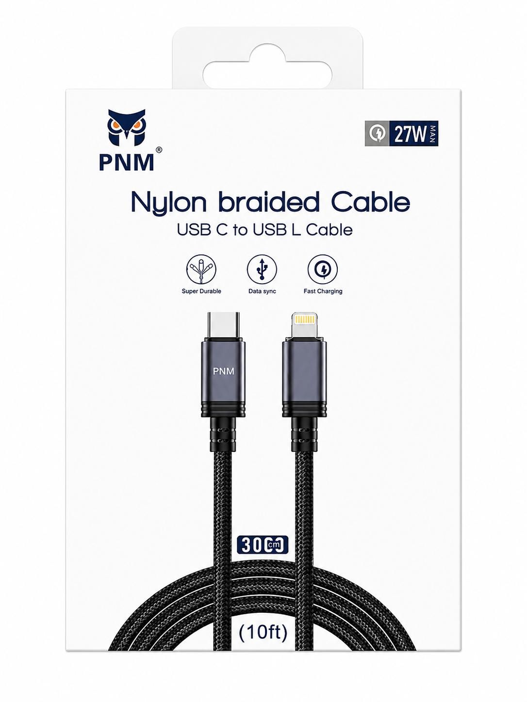 PNM 10FT C TO LIGHTINHG 27W BRAIDED
