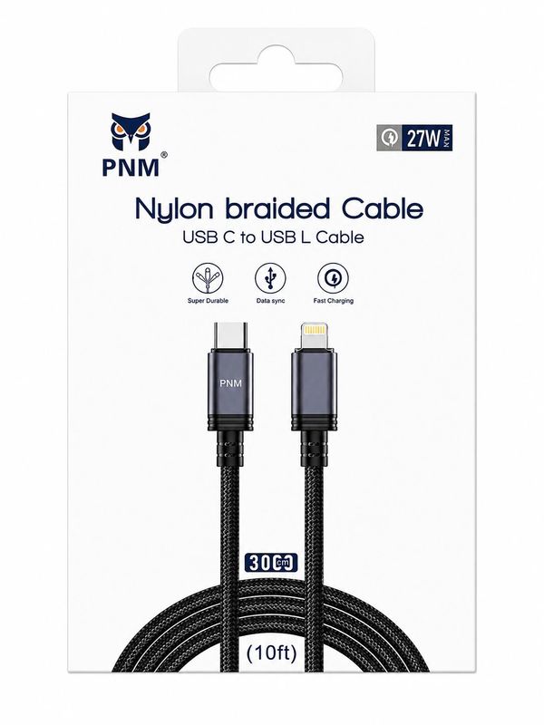PNM 10FT C TO LIGHTINHG 27W BRAIDED