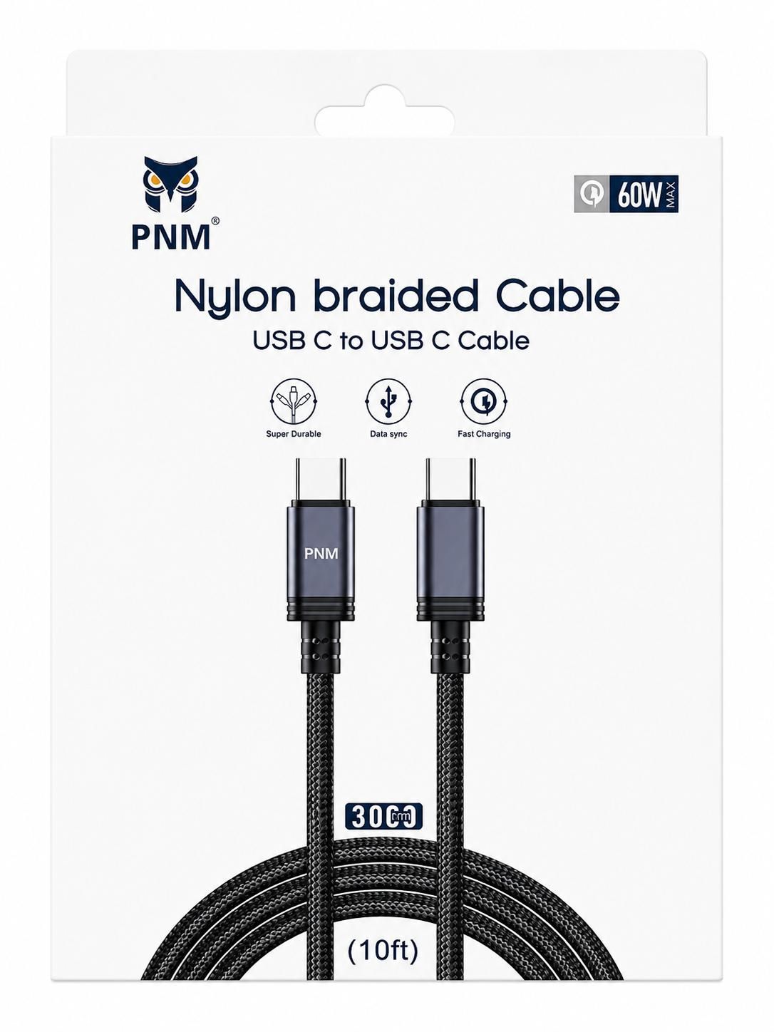 PNM 10 FT C TO C 60W CABE BRAIDED