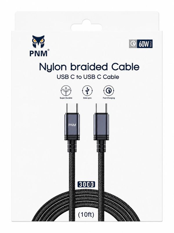PNM 10 FT C TO C 60W CABE BRAIDED