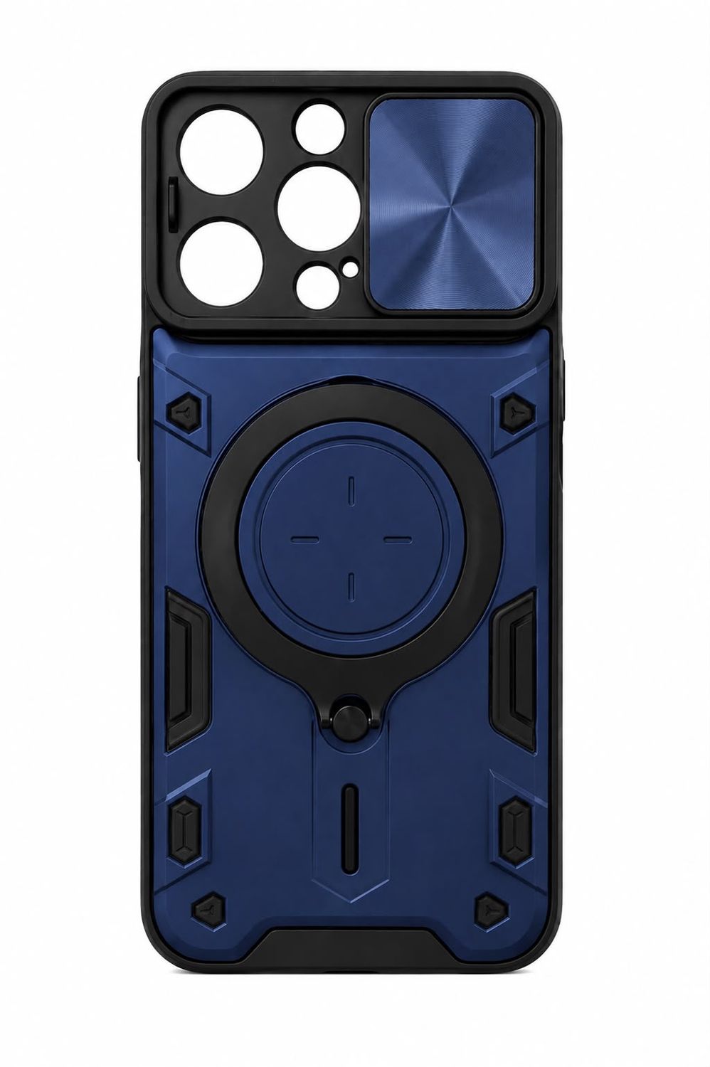 Jiashang 360 Kickstand Case for Iphone 16 Pro Max-Blue with Black Accent