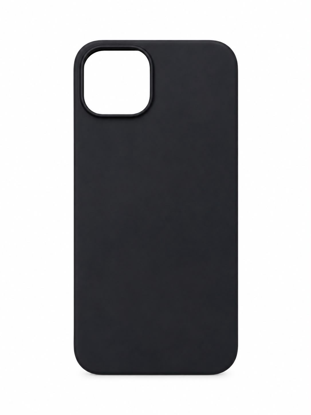 Neutral apple solid silicone shell for Iphone 15/14 Plus - Black