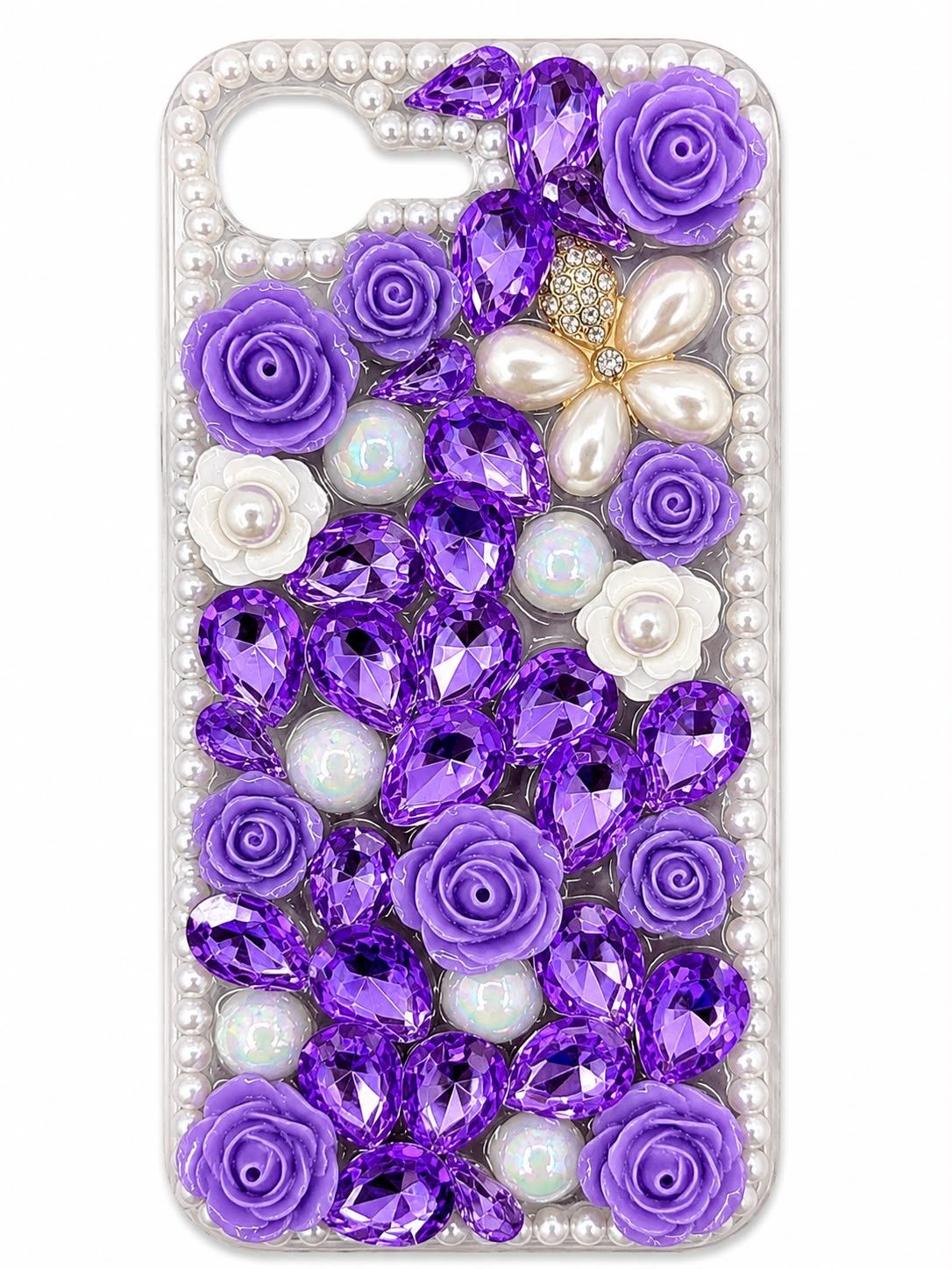 Diamond Pearl Rose Phone Case for Iphone 17e/16e/Se4 - Purple
