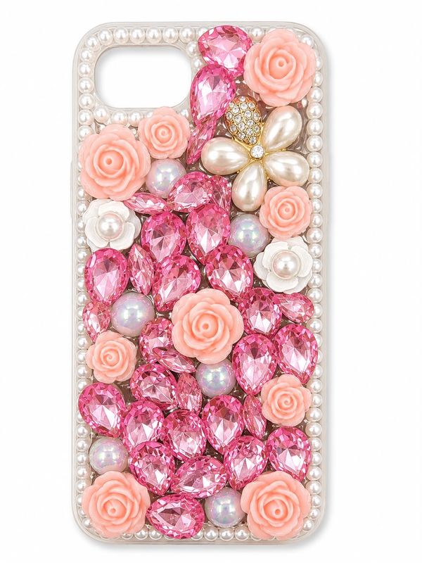 Diamond Pearl Rose Phone Case for Iphone 17e/16e/Se4 - Pink