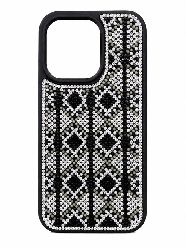 Swaro Star S7 Bling Case for Iphone 15 Pro-Olive Green Beads with Black AccentSwaro Star S7 Bling Case for Iphone 15 Pro-Olive Green Beads with Black Accent
