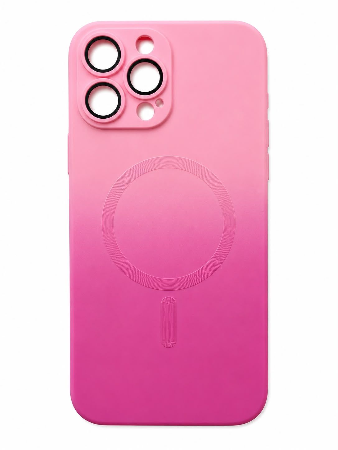 Magsafe Gradient Magnetic suction with lens film phone case for Iphone 13 Pro Max - Pink/Pink