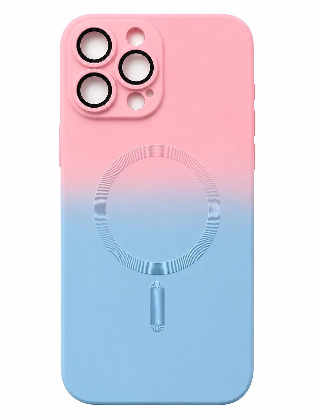 Magsafe Gradient Magnetic suction with lens film phone case for Iphone 13 Pro Max - Pink/Blue