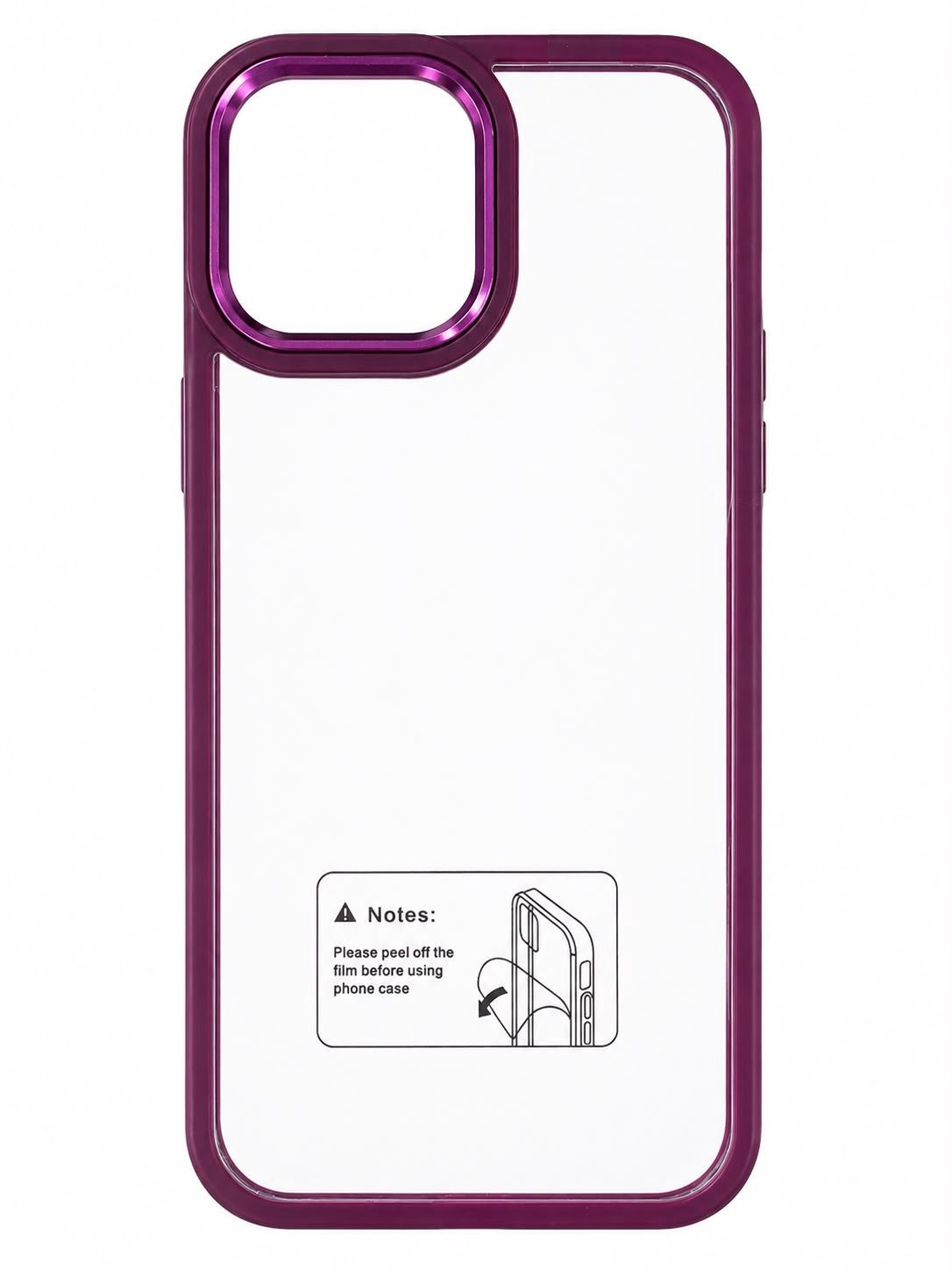 METAL CAMERA TPU BUMPER CASE FOR Iphone 13 Pro Max - Maroon/Clear