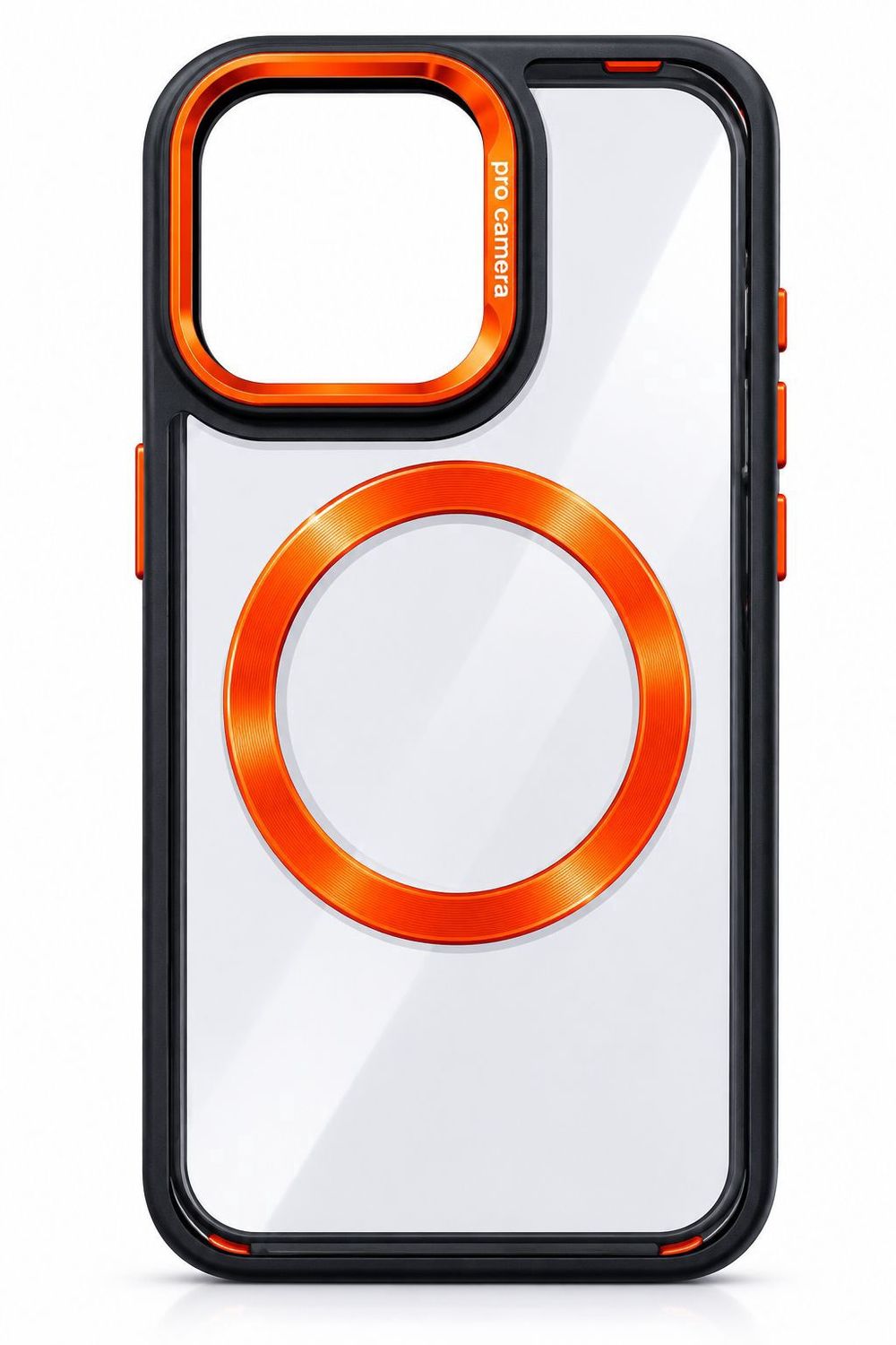 Transparent Black Tea Color Acrylic Phone Case for Iphone 13 Pro Max-  Orange