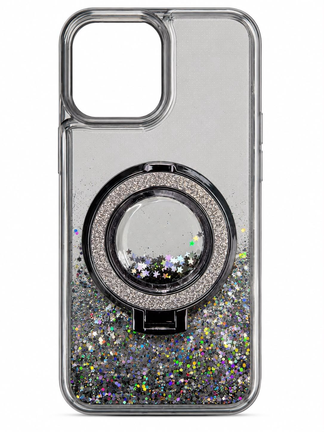 Floating Glitter Kickstand Magsafe for Iphone 13 Pro Max - Black