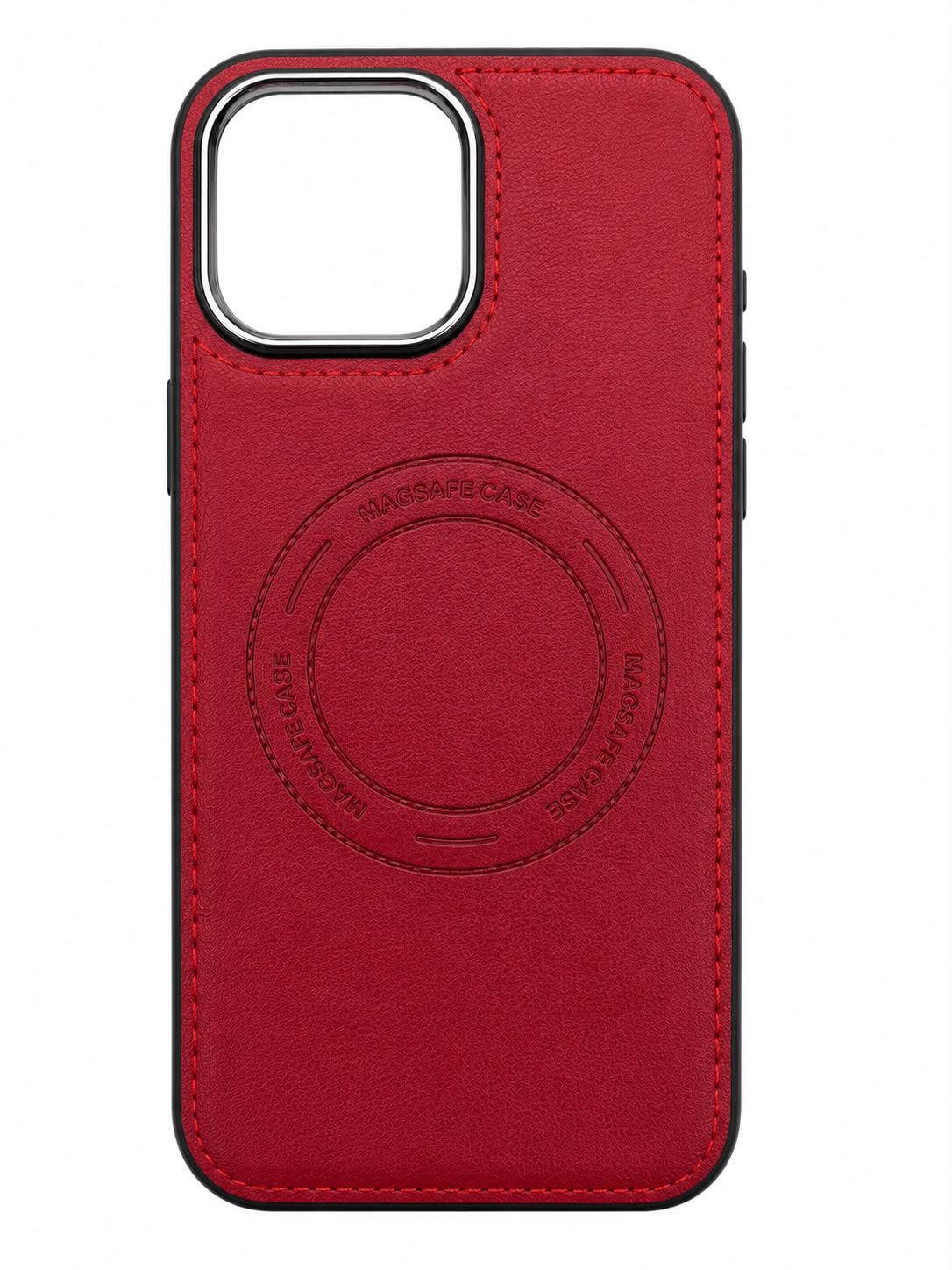 Magnetic Circle Leather PU Case for Iphone 13 Pro Max - Red