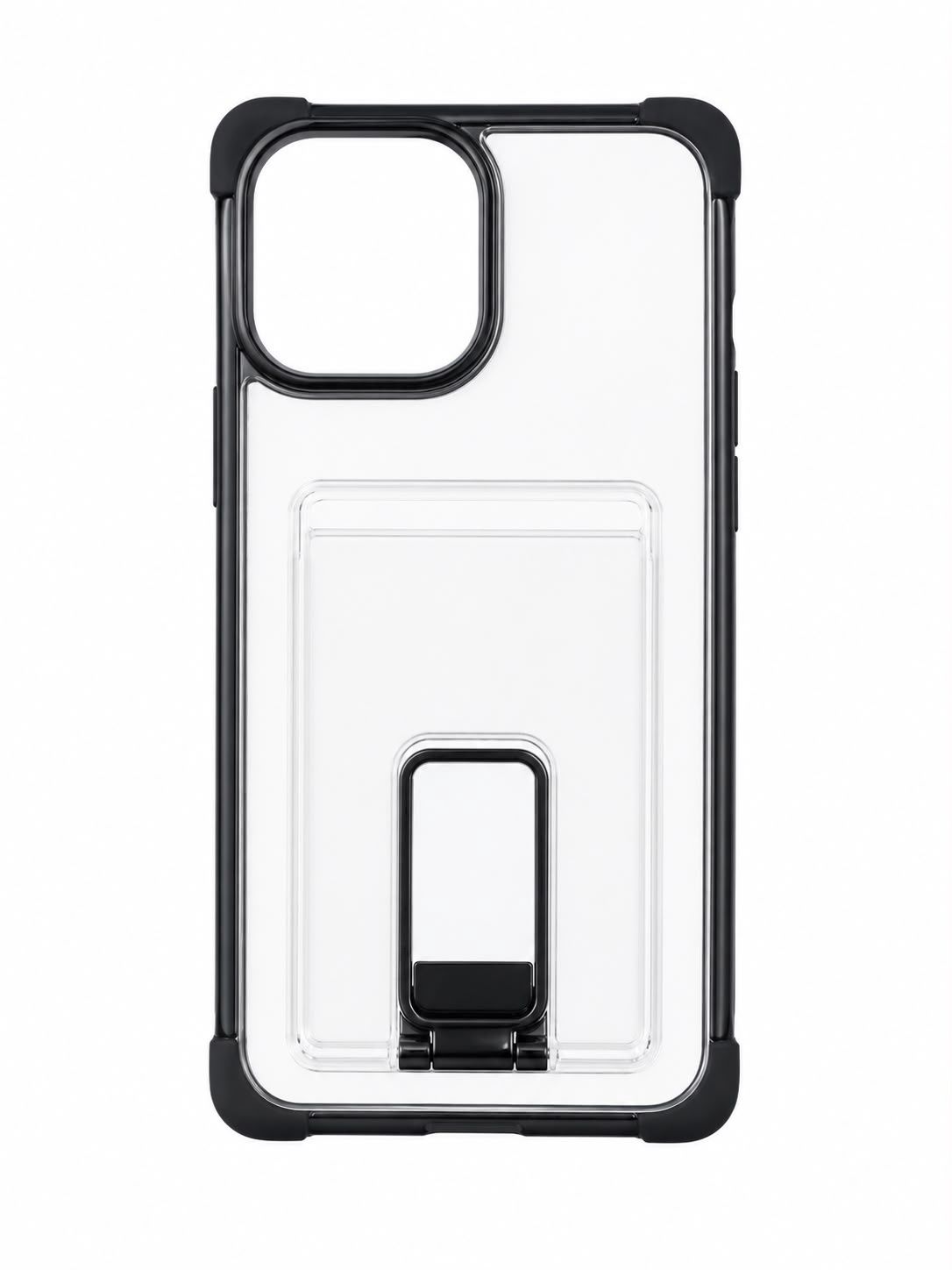 Four Corner Frosted Card Stand Case for Iphone 13 Pro Max - Black